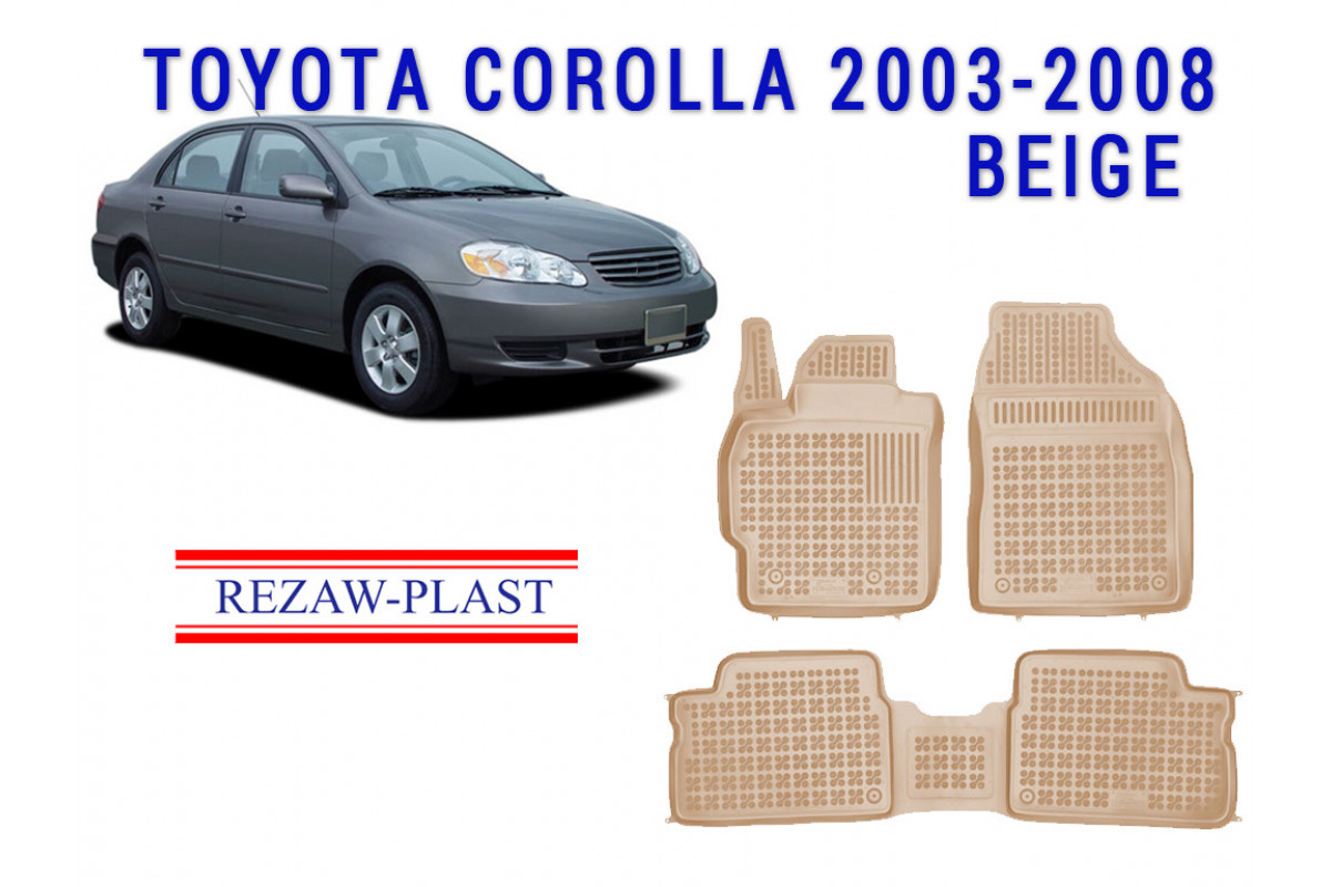 Rezaw Plast Car Mats in Beige for Toyota Corolla 20032008 Custom Fit